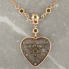 Antique Edwardian 9ct Gold Peridot and Pearl Heart Necklace 