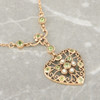 Antique Edwardian 9ct Gold Peridot and Pearl Heart Necklace 