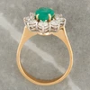 Second Hand 18ct Gold 1.50 Carat Emerald and Diamond Cluster Ring