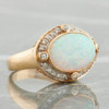 Second Hand 14ct Gold Art Deco Style Opal and Diamond Cluster Ring