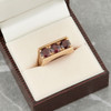 Second Hand 1970s 9ct Gold Garnet Rectangle Faced Ring