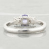 Second Hand 18ct White Gold Tanzanite and Diamond 3 Stone Trilogy Ring