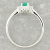 18ct White Gold 0.40 Carat Emerald and Diamond Cluster Ring 