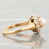 Antique 18ct Gold Natural Pearl and Old Cut Diamond Cluster Ring