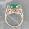 Second Hand 18ct Gold Oval Emerald & Diamond Cluster Ring