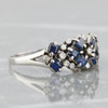 Second Hand 14ct White Gold Sapphire & Diamond Wide Cluster Ring