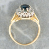 Second Hand 18ct Gold Oval Sapphire and Diamond Cluster Ring