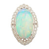 Second Hand 18ct White Gold Large Opal and Diamond Cluster Ring