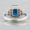 Second Hand 14ct White Gold Rectangle Sapphire and Diamond Trefoil Ring