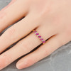 Second Hand 9ct Gold Marquise Ruby & Diamond Eternity Ring