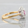 Second Hand 18ct Gold Ruby & Diamond Triple Cluster Ring