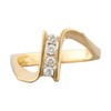 Second Hand 1970s Abstract 18ct Gold 4 Stone Diamond Ring