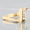 Second Hand 1970s Abstract 18ct Gold 4 Stone Diamond Ring