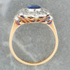 Art Deco 18ct Gold Sapphire & Diamond Cluster Ring