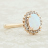 Second Hand 9ct Gold Opal and Diamond Cluster Ring