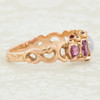 Antique 15t Gold Moonstone, Pink Tourmaline and Topaz 5 Stone Ring