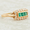 Second Hand 18ct Gold Square Emerald and Diamond Cluster Ring