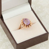 Second Hand 9ct Gold Amethyst Floral Dress Ring