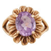 Second Hand 9ct Gold Amethyst Floral Dress Ring