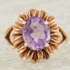 Second Hand 9ct Gold Amethyst Floral Dress Ring