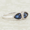 18ct White Gold Twin Pear Sapphire & Diamond Ring 