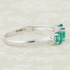 9ct White Gold Oval Emerald and Diamond Dress Ring