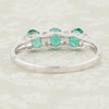 9ct White Gold Oval Emerald and Diamond Dress Ring