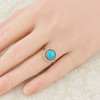 Victorian Style 9ct Gold Turquoise and Diamond Target Ring