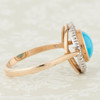 Victorian Style 9ct Gold Turquoise and Diamond Target Ring