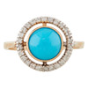 Victorian Style 9ct Gold Turquoise and Diamond Target Ring