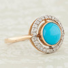 Victorian Style 9ct Gold Turquoise and Diamond Target Ring