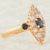 Antique Victorian 18ct Gold Sapphire & Diamond Marquise Cluster Ring