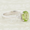 18ct White Gold Peridot & Trefoil Diamond Ring