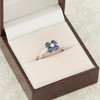 18ct White Gold Sapphire & Diamond Flower Cluster Ring