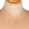 9ct Gold Ruby Flower Pendant and Chain