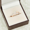 2 Colour 18ct Gold Diamond Swirl Ring