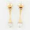 18ct Gold Concave Drop Diamond Earrings