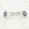 9ct White Gold Sapphire & Diamond Cluster Stud Earrings