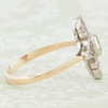 Victorian Style 9ct Gold Peridot & Diamond Long Cluster Ring