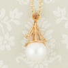 18ct Gold Cultured Pearl and Diamond Spray Pendant