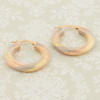 Second Hand 3 Colour 18ct Gold Hoop Earrings