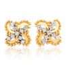 Second Hand 18ct Gold Cubic Zirconia Square Earrings