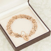 Second Hand 9ct Gold 4 Bar Gate Bracelet with Heart Padlock