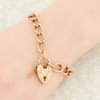 Second Hand 9ct Gold Curb Bracelet with Engraved Heart Padlock