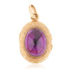 Antique Victorian 18ct Gold Cabochon Amethyst Engraved Locket