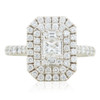 Second Hand Platinum Rectangle Diamond Cluster Ring