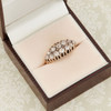 Antique Victorian 18ct Gold Boat Shaped Diamond Cluster Ring - In Box
