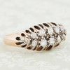 Antique Victorian 18ct Gold Boat Shaped Diamond Cluster Ring - Angled View