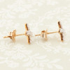 Second Hand 9ct Gold Diamond Cross Earrings - Side View