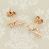 Second Hand 9ct Gold Diamond Cross Earrings - Top View